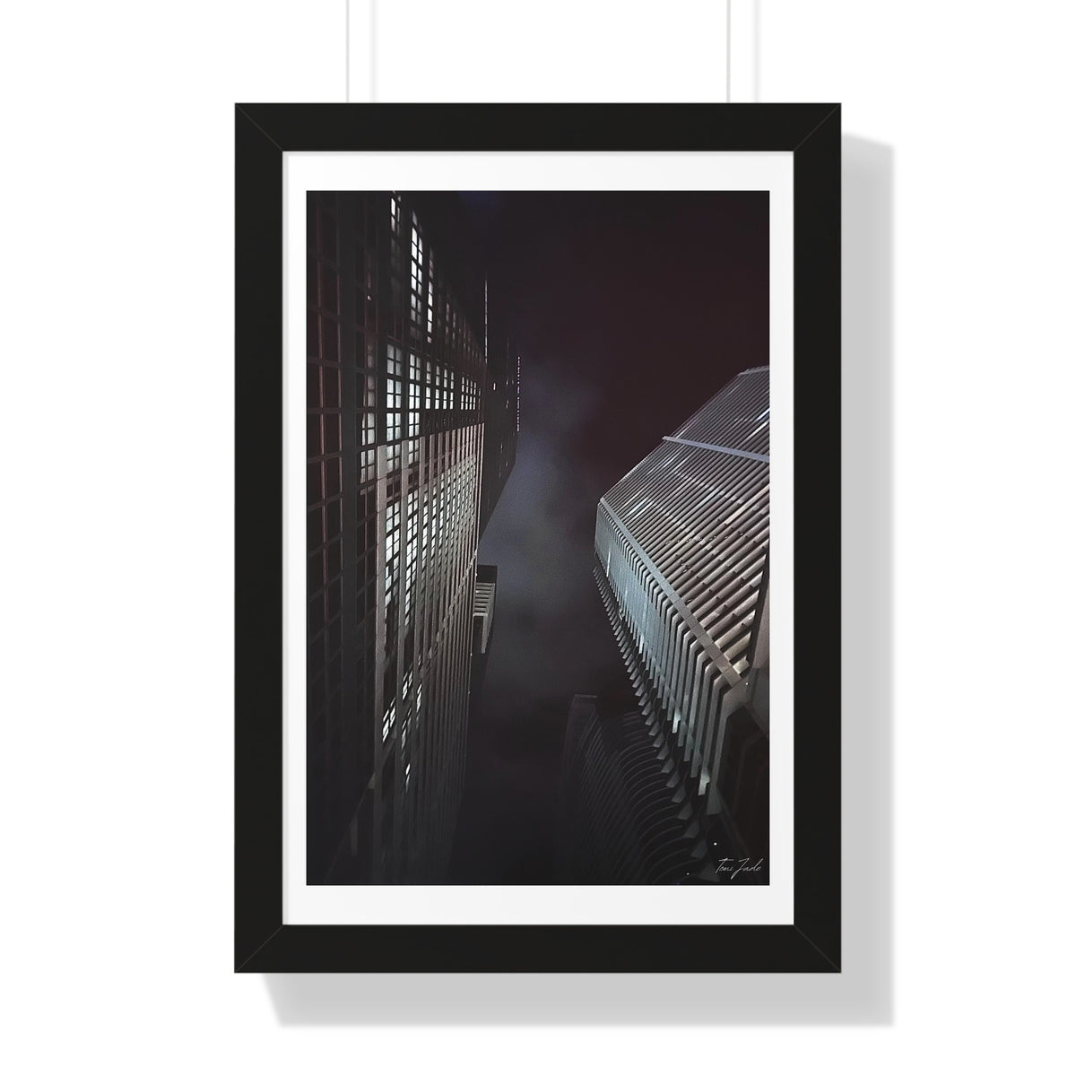City Night Skies - Framed Vertical Poster