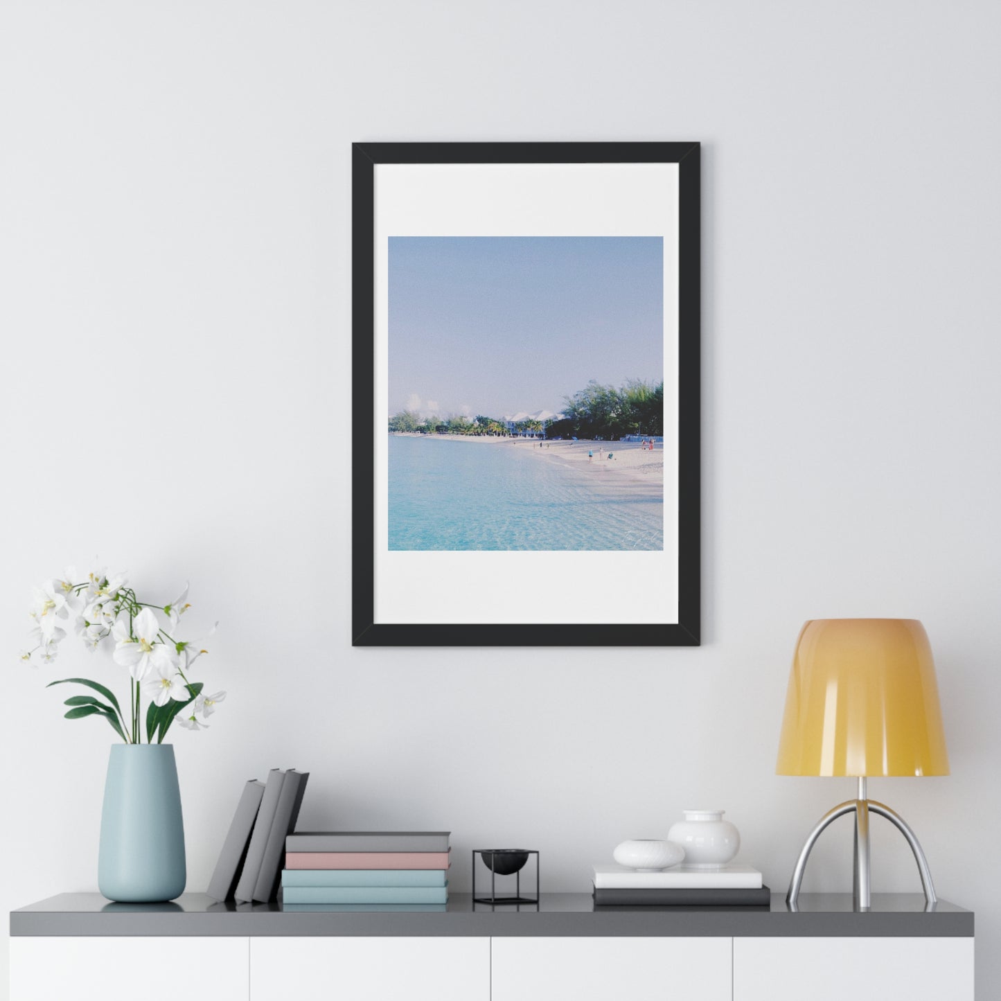 White Beach - Framed Vertical Poster