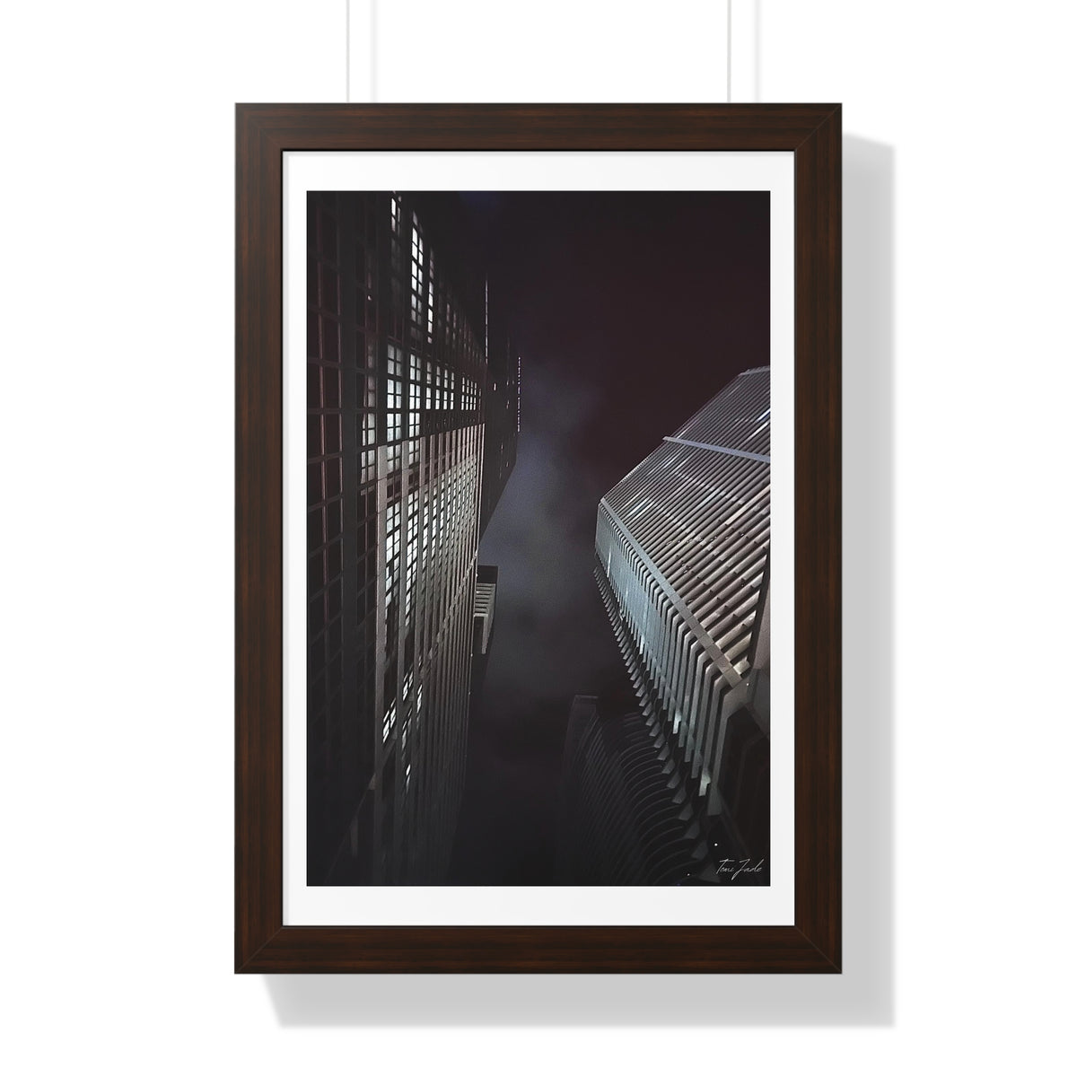 City Night Skies - Framed Vertical Poster