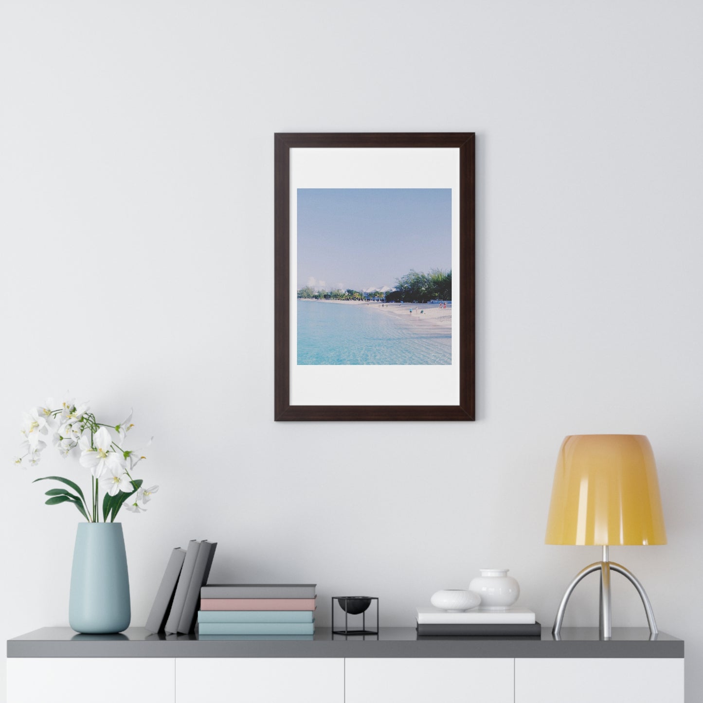 White Beach - Framed Vertical Poster