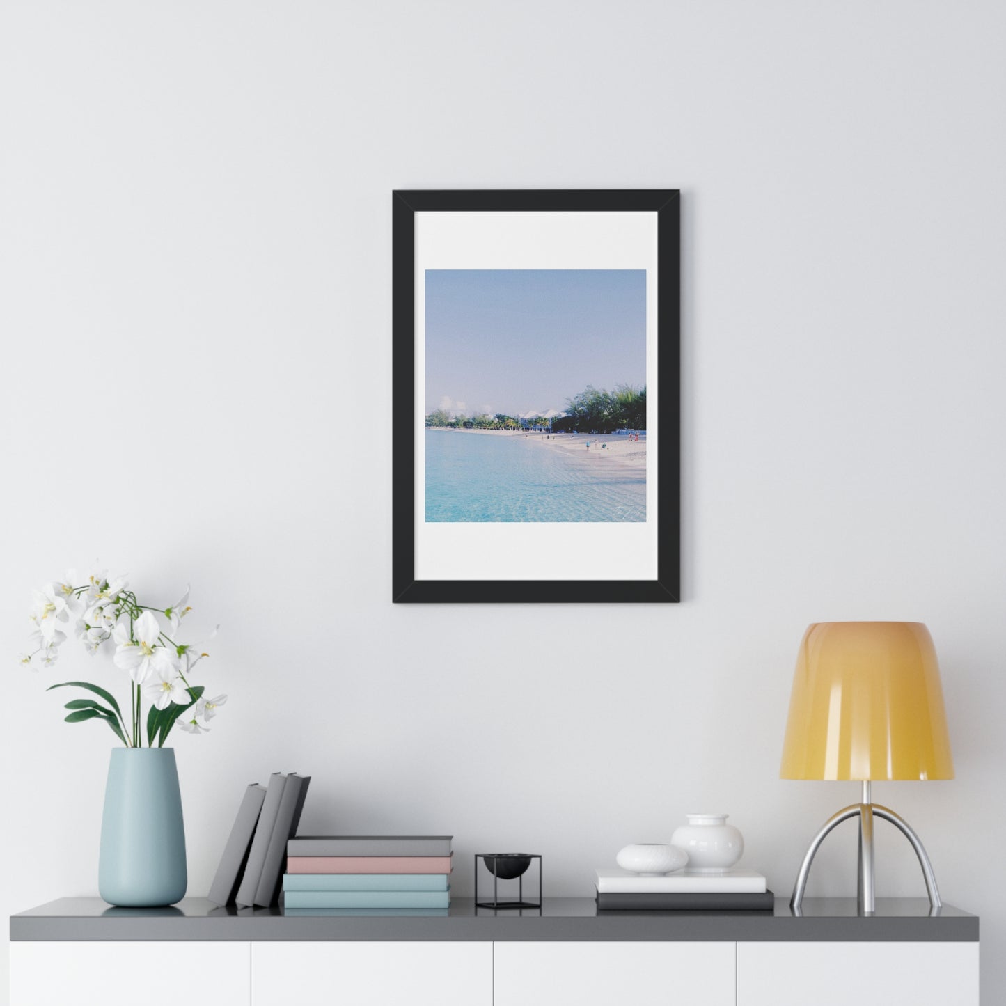 White Beach - Framed Vertical Poster