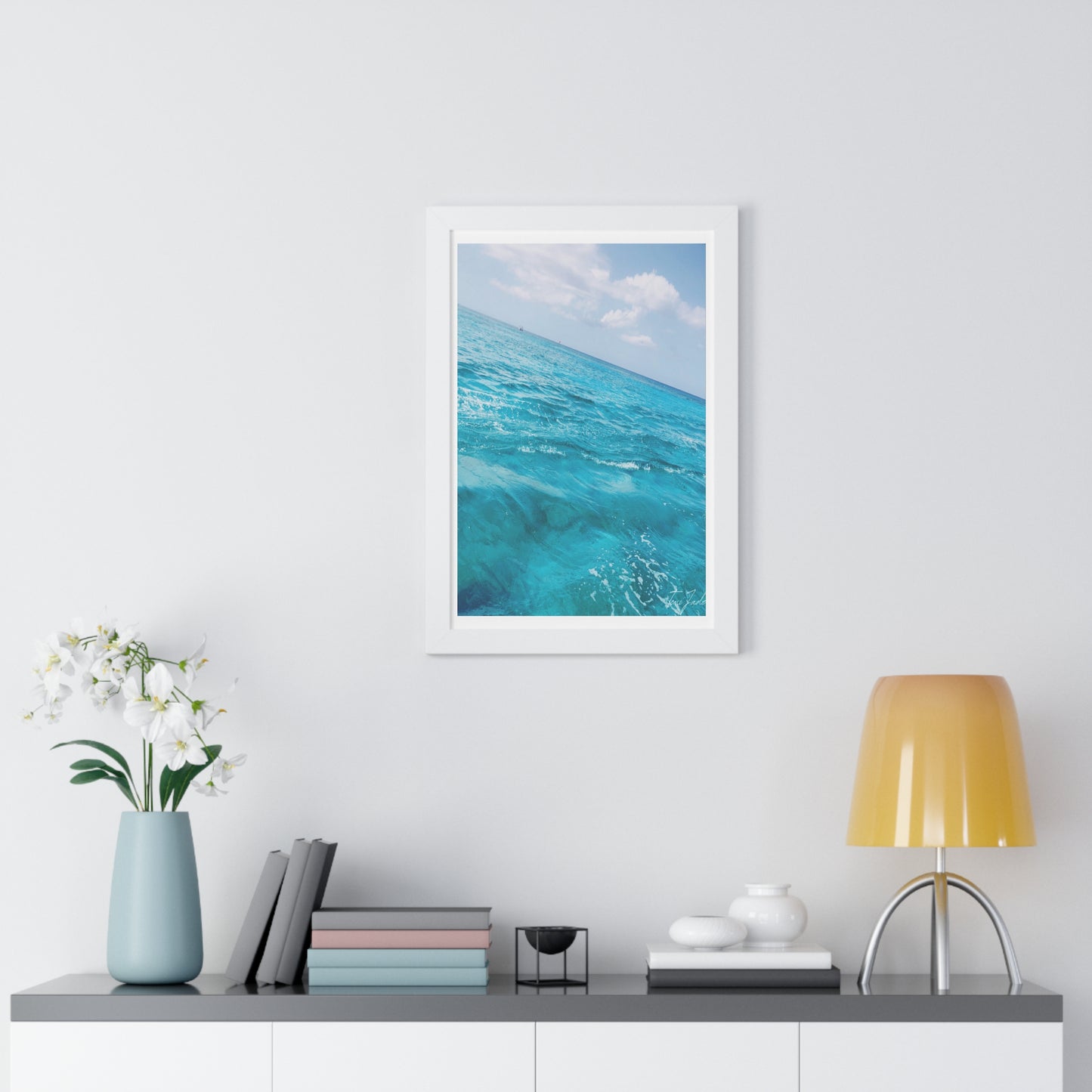 Ocean Blue - Framed Vertical Poster