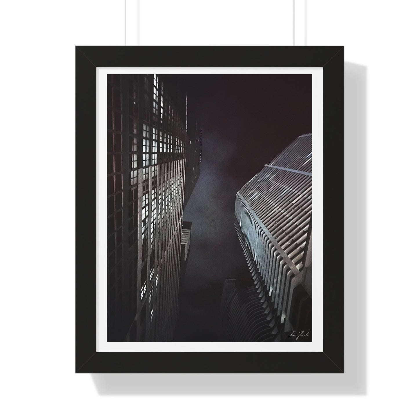 City Night Skies - Framed Vertical Poster