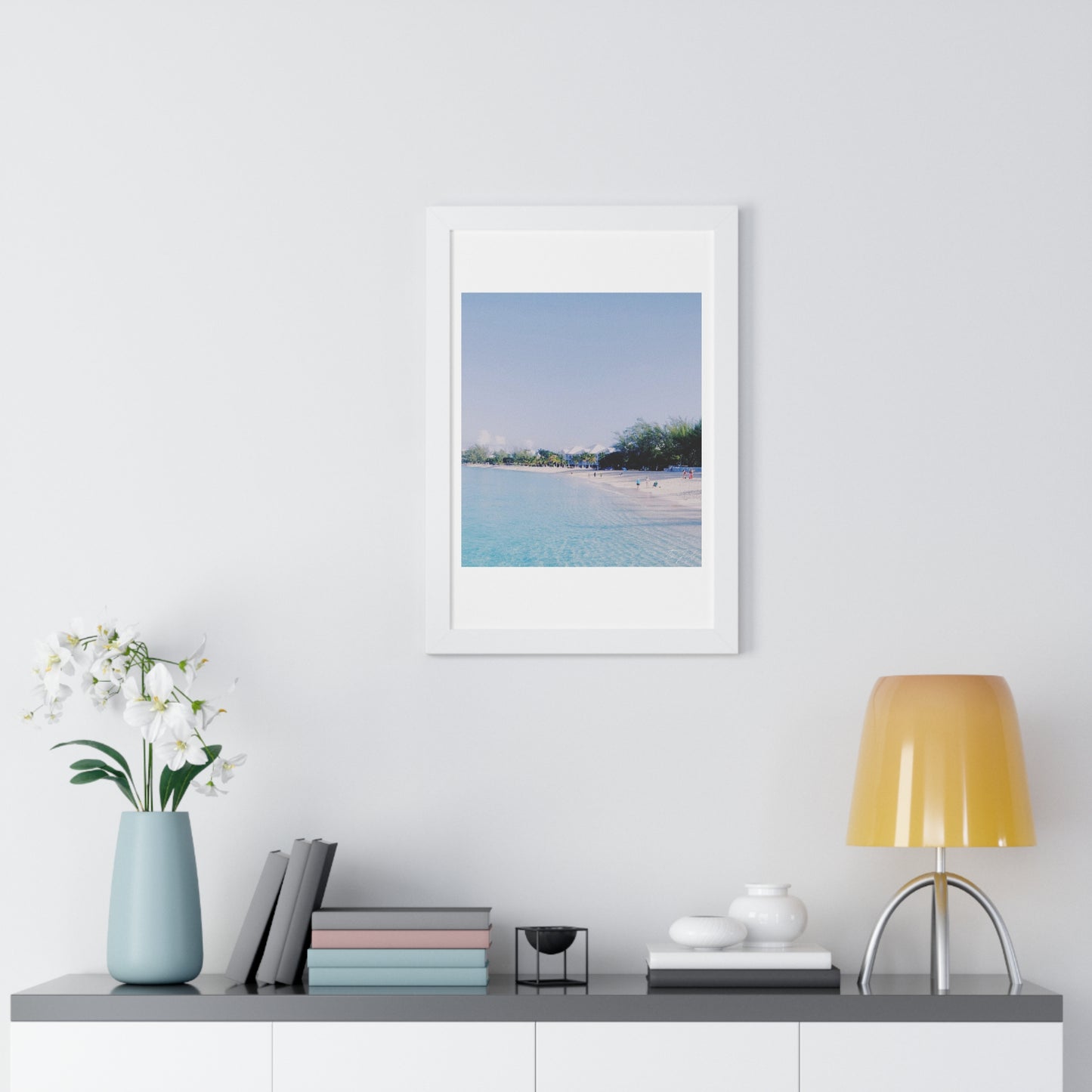 White Beach - Framed Vertical Poster