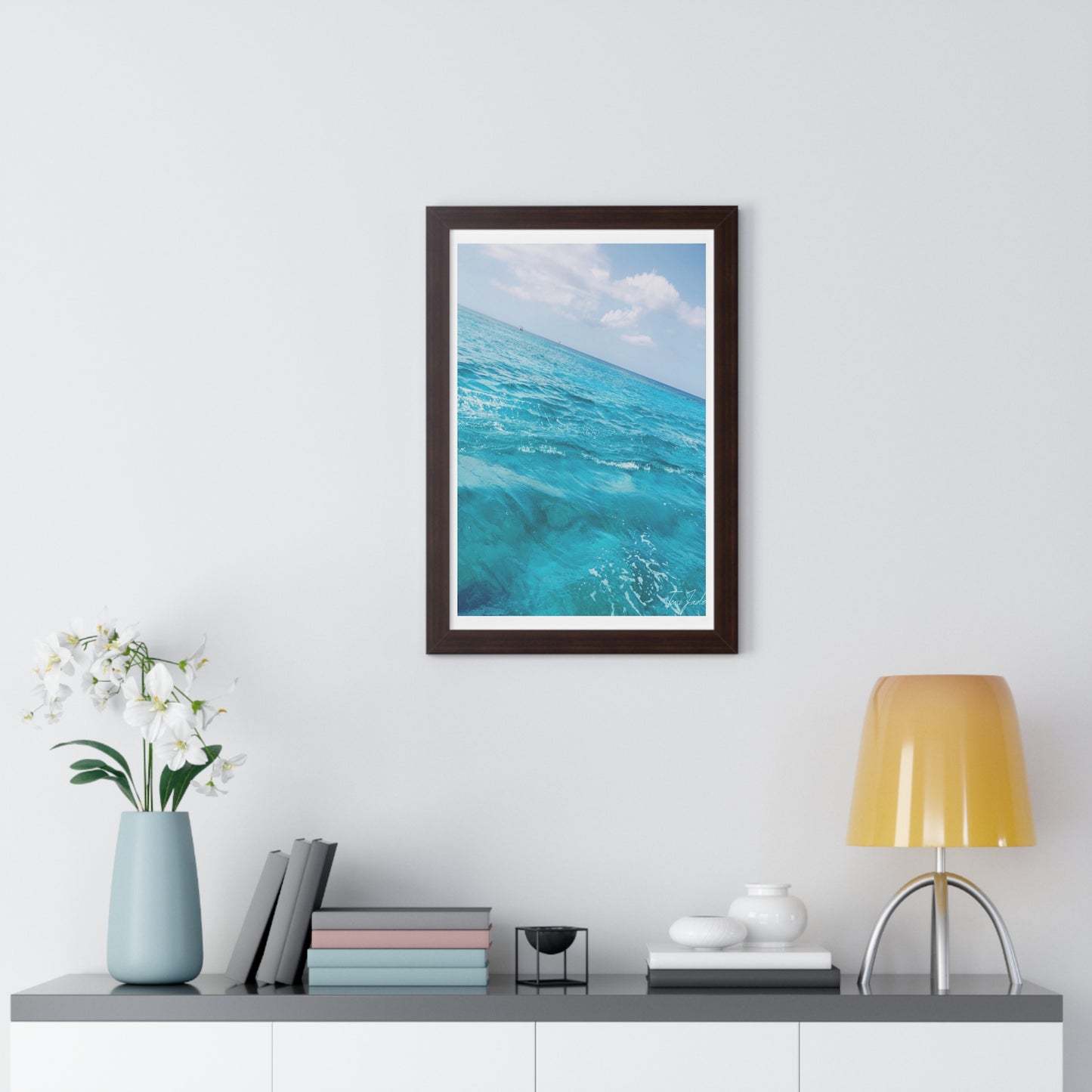 Ocean Blue - Framed Vertical Poster