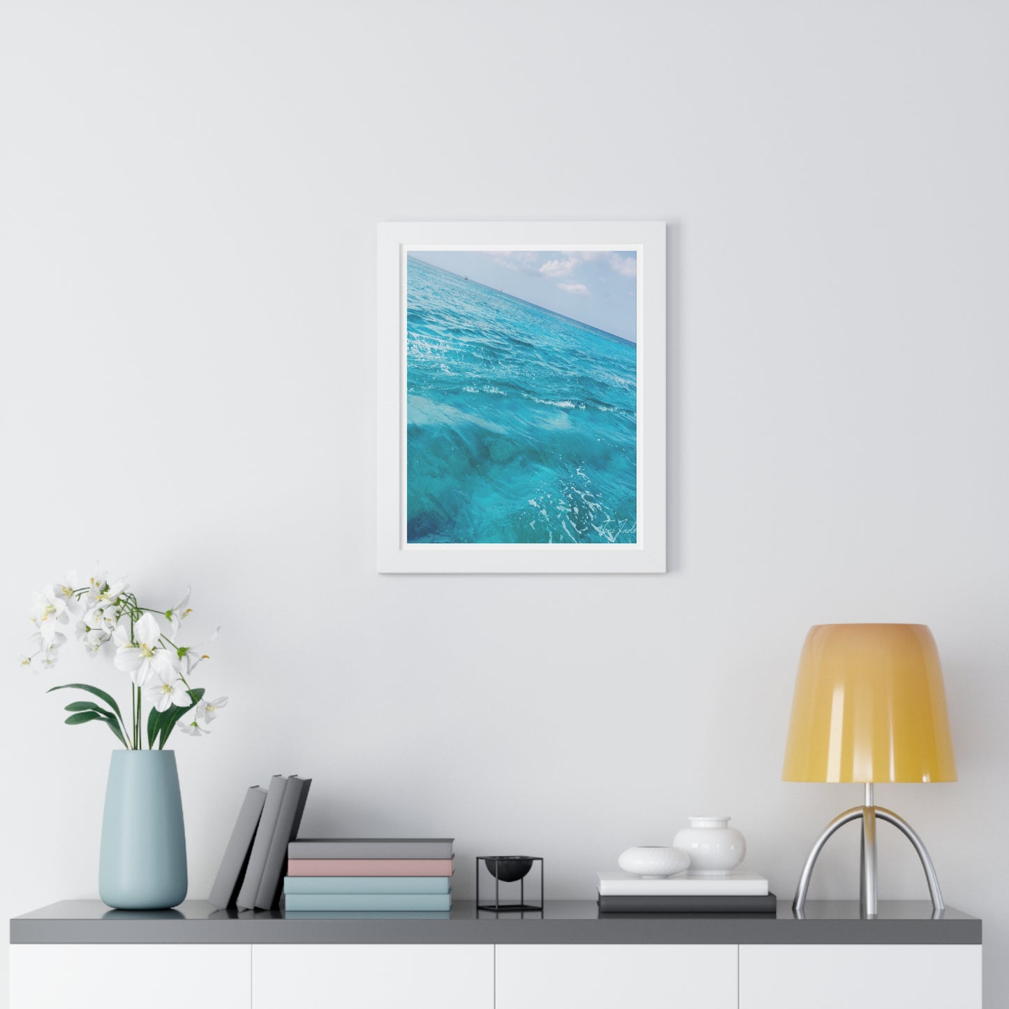 Ocean Blue - Framed Vertical Poster