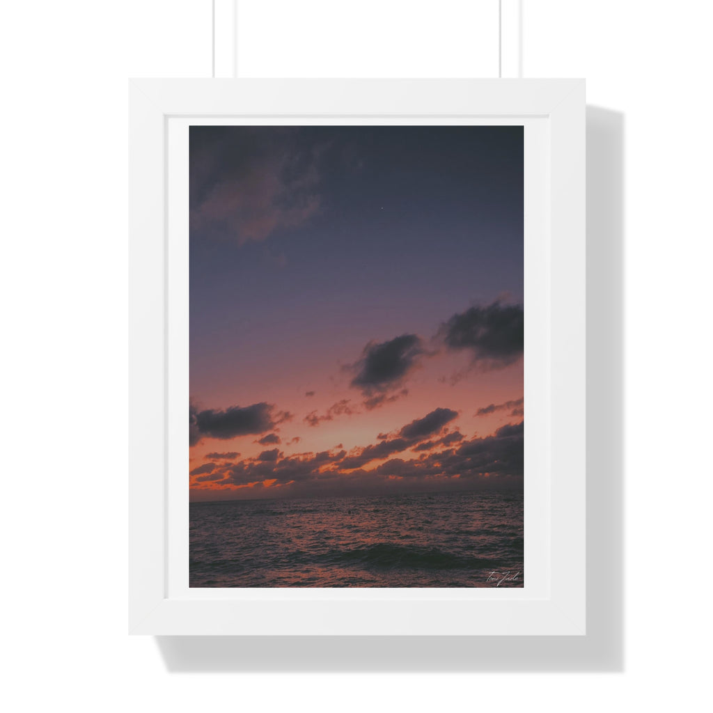 Evening at the Beach -  Framed Vertical Poster