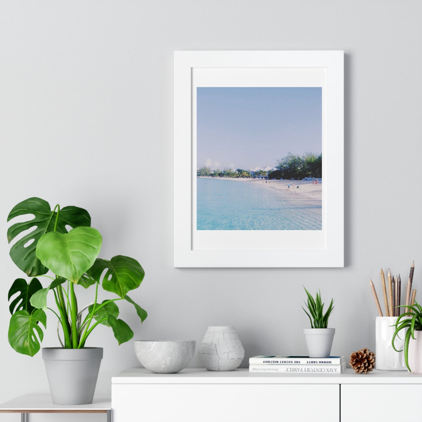 White Beach - Framed Vertical Poster