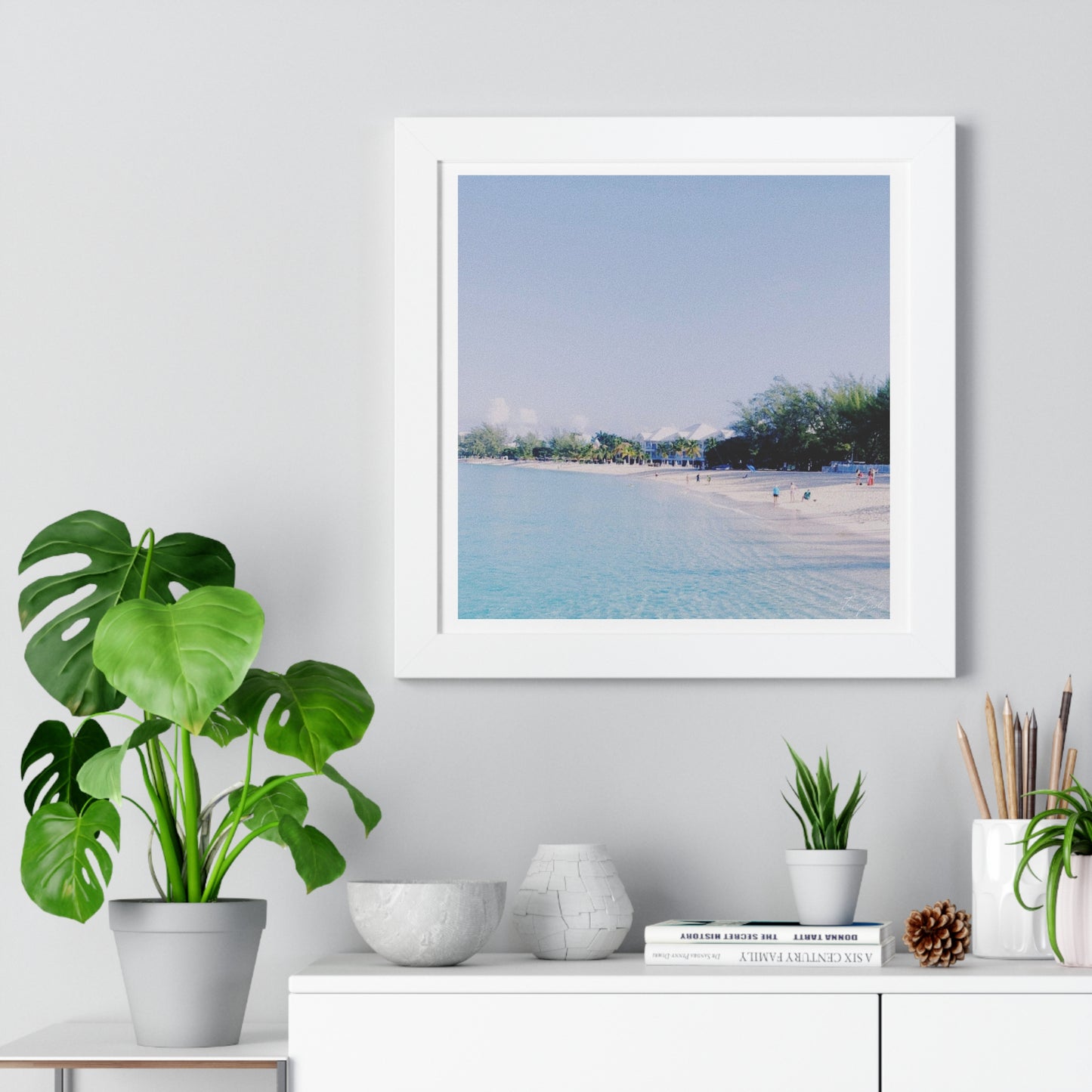 White Beach - Framed Vertical Poster