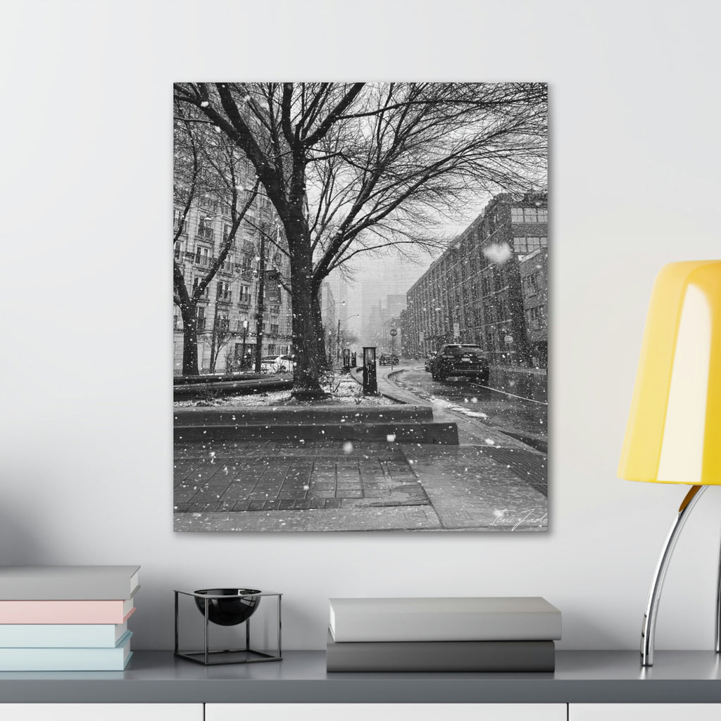 Snowfall Downtown - Canvas Gallery Wraps - TomiJadePhotos