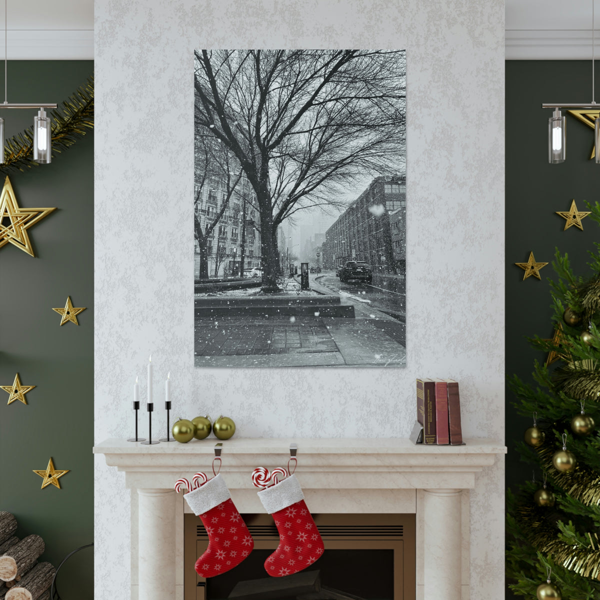 Snowfall Downtown - Canvas Gallery Wraps - TomiJadePhotos