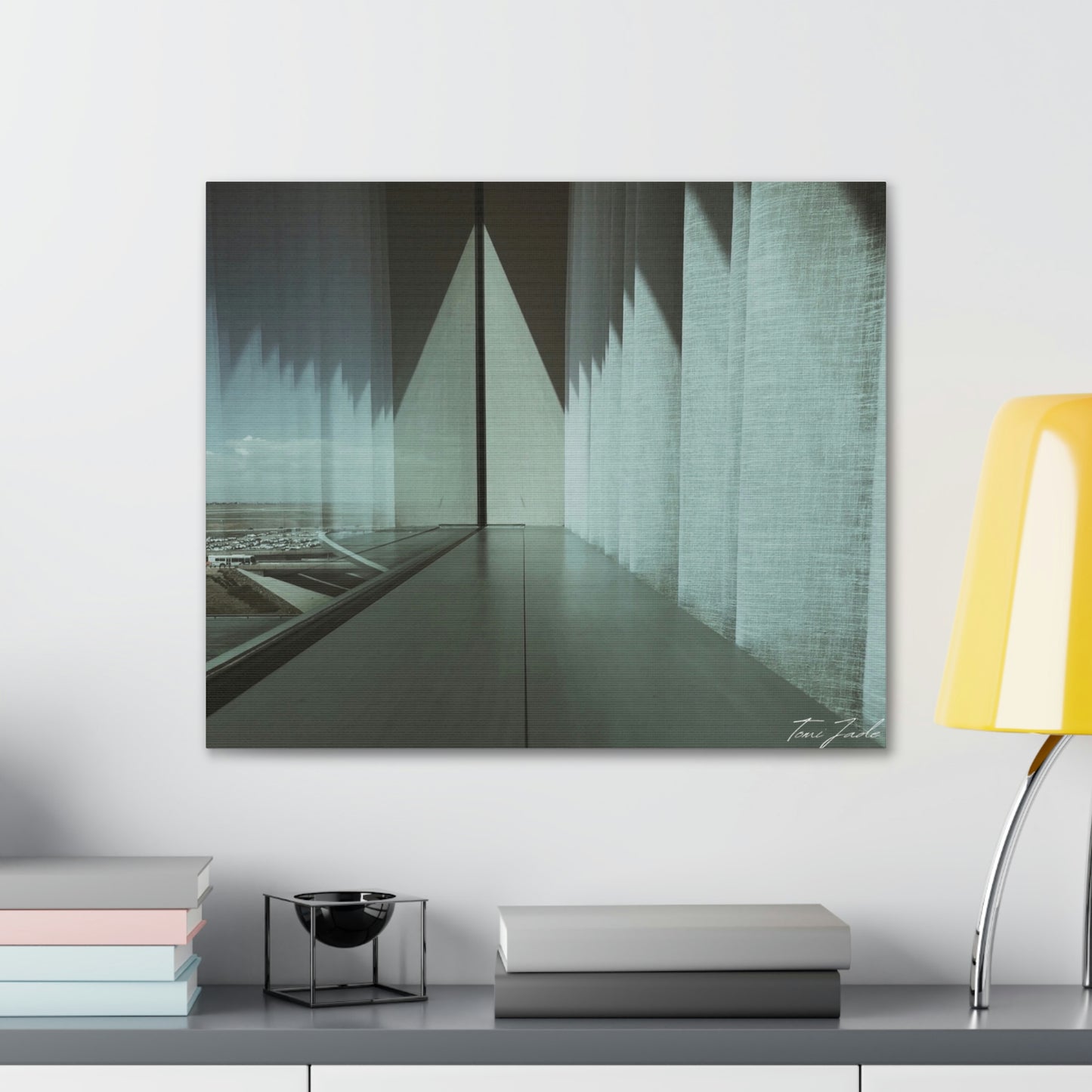 Balance of Symmetry - Canvas Gallery Wraps - TomiJadePhotos. Our minimalist wall art has a faded green and grey color scheme, and features a symmetrical design that is very pleasing to the eye. It's a great way to add a modern touch to your space. The photo is taken in Denver, Colorado.