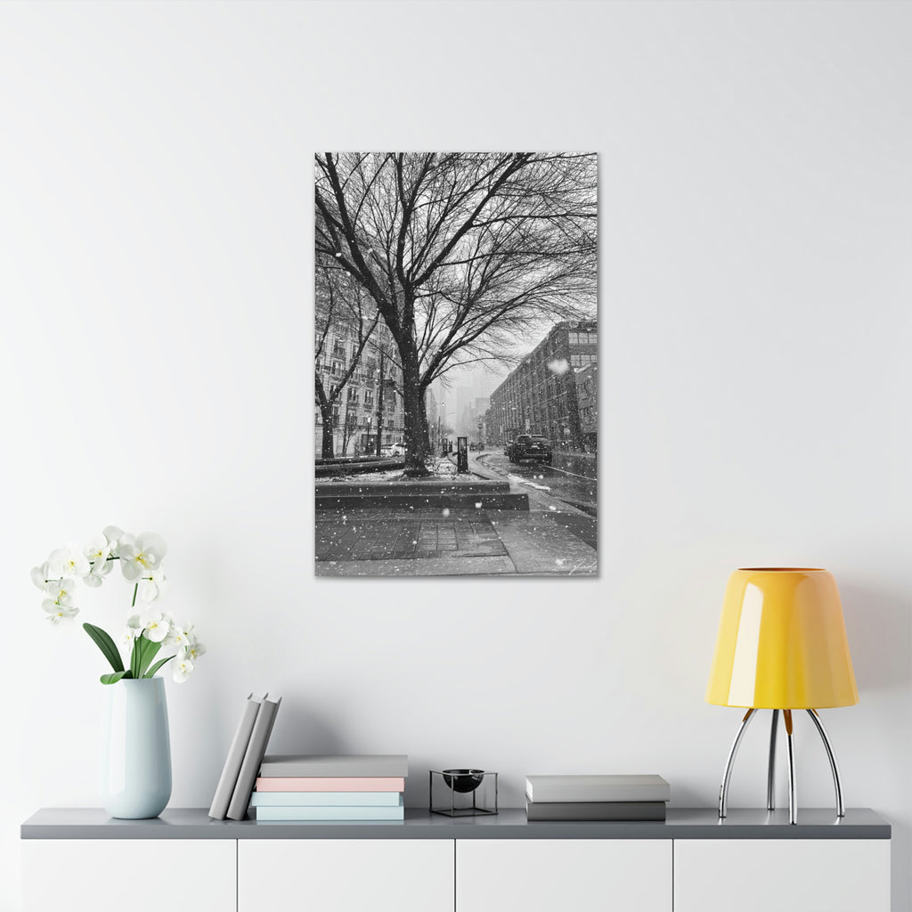 Snowfall Downtown - Canvas Gallery Wraps - TomiJadePhotos
