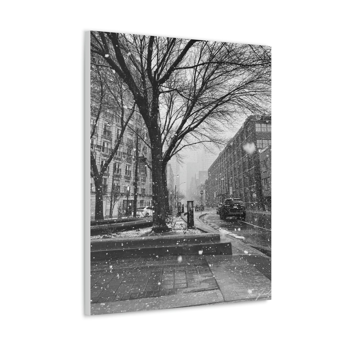 Snowfall Downtown - Canvas Gallery Wraps - TomiJadePhotos
